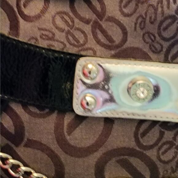 Enyce canvas and patent leather clutch evening bag purse handbag - Picture 9 of 9